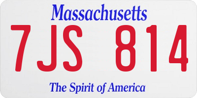 MA license plate 7JS814