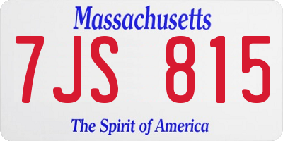 MA license plate 7JS815