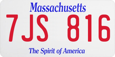 MA license plate 7JS816
