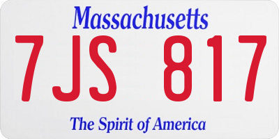 MA license plate 7JS817