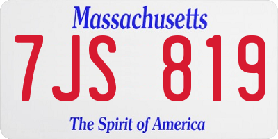 MA license plate 7JS819
