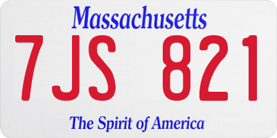 MA license plate 7JS821