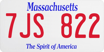 MA license plate 7JS822