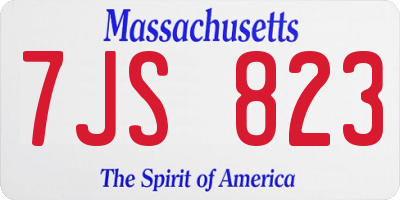MA license plate 7JS823