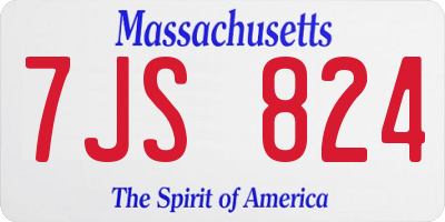 MA license plate 7JS824