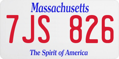 MA license plate 7JS826