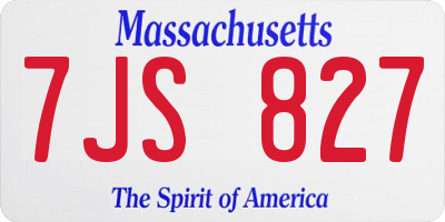 MA license plate 7JS827