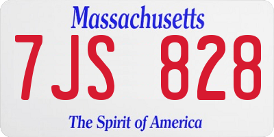 MA license plate 7JS828