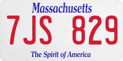 MA license plate 7JS829