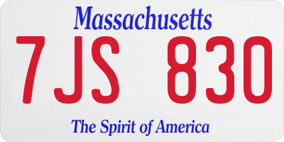 MA license plate 7JS830