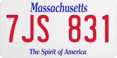 MA license plate 7JS831