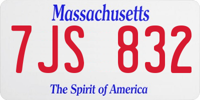 MA license plate 7JS832