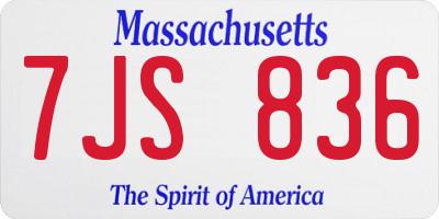 MA license plate 7JS836