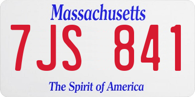 MA license plate 7JS841