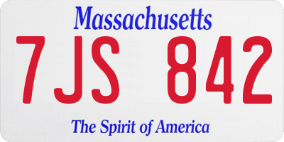 MA license plate 7JS842