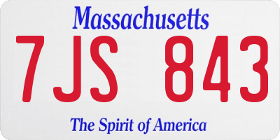 MA license plate 7JS843