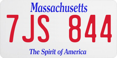 MA license plate 7JS844