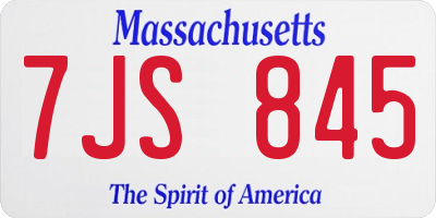 MA license plate 7JS845