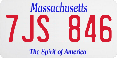 MA license plate 7JS846