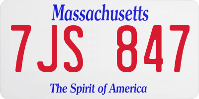 MA license plate 7JS847