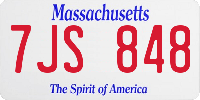 MA license plate 7JS848