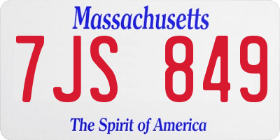 MA license plate 7JS849