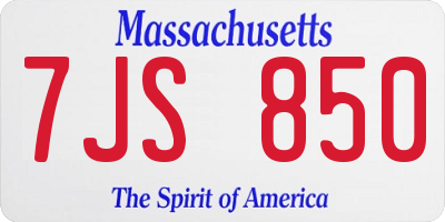 MA license plate 7JS850