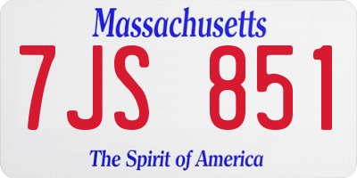 MA license plate 7JS851