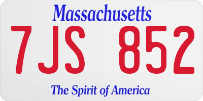 MA license plate 7JS852