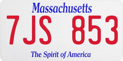 MA license plate 7JS853