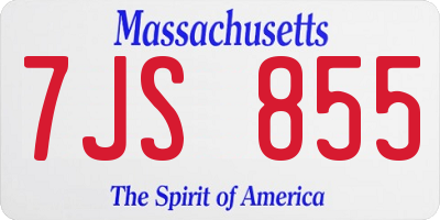 MA license plate 7JS855