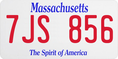 MA license plate 7JS856