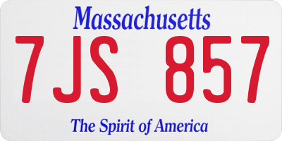 MA license plate 7JS857