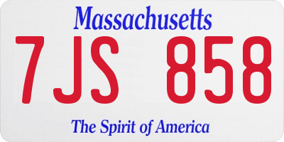 MA license plate 7JS858