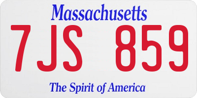 MA license plate 7JS859