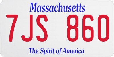 MA license plate 7JS860