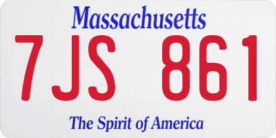 MA license plate 7JS861