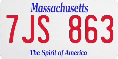 MA license plate 7JS863
