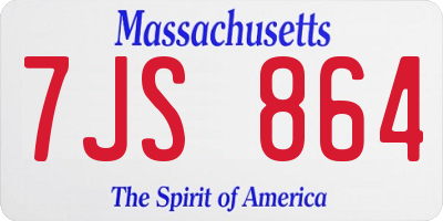 MA license plate 7JS864