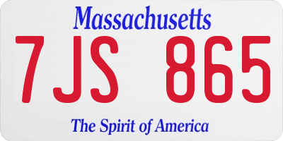 MA license plate 7JS865