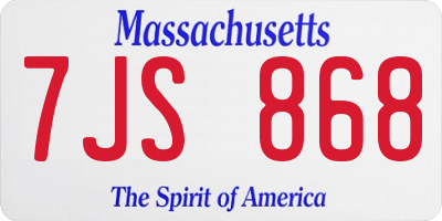 MA license plate 7JS868