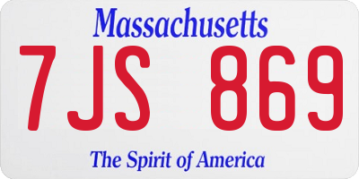 MA license plate 7JS869