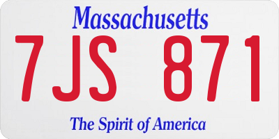 MA license plate 7JS871