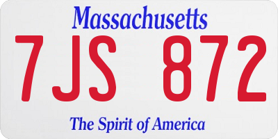 MA license plate 7JS872