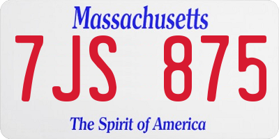 MA license plate 7JS875