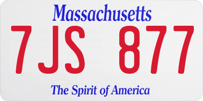 MA license plate 7JS877