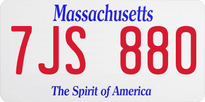 MA license plate 7JS880