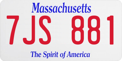 MA license plate 7JS881