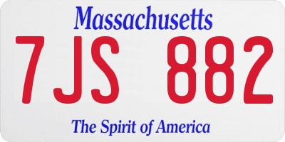 MA license plate 7JS882
