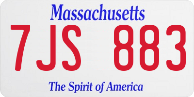 MA license plate 7JS883